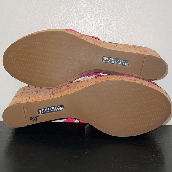 SPERRY TOPSIDER SOUTHPORT PINK SLINGBACK WEDGES. Size 9 - Picture 9 of 10